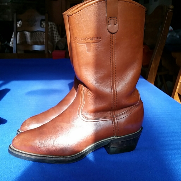 Mason Western Shoes Brown Leather Mason Western Cowboy Boots Poshmark
